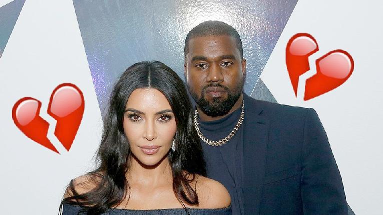 Kim Kardashian - Kanye West (heart split) - Getty