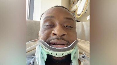 Big E wearing neck brace / Instagram