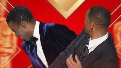 Will Smith Slaps Chris Rock (Oscars in Bgrd)
