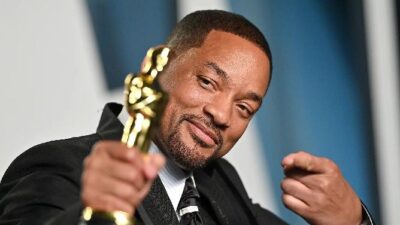 Will Smith poses with Oscar (Getty)