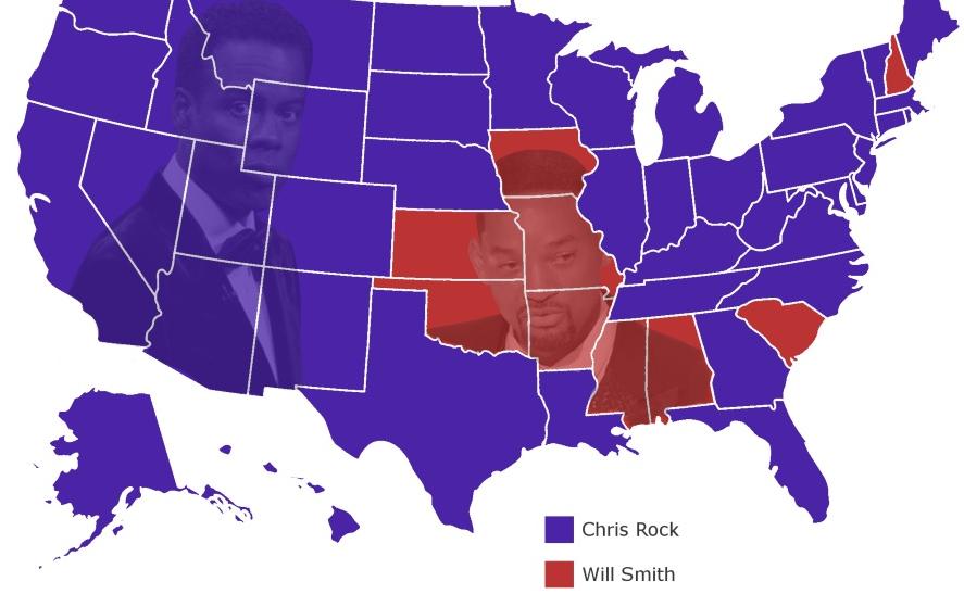 Chris Rock - Will Smith USA Support map