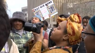 Donnell Rochester protestors (screenshot)