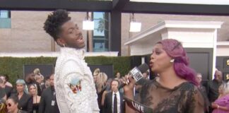 Lil Nas X and Laverne Cox on 2022 Grammy Red Carpet