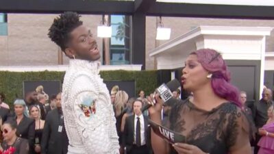 Lil Nas X and Laverne Cox on 2022 Grammy Red Carpet