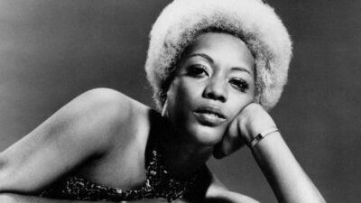 Ann Peebles reclined in black and white
