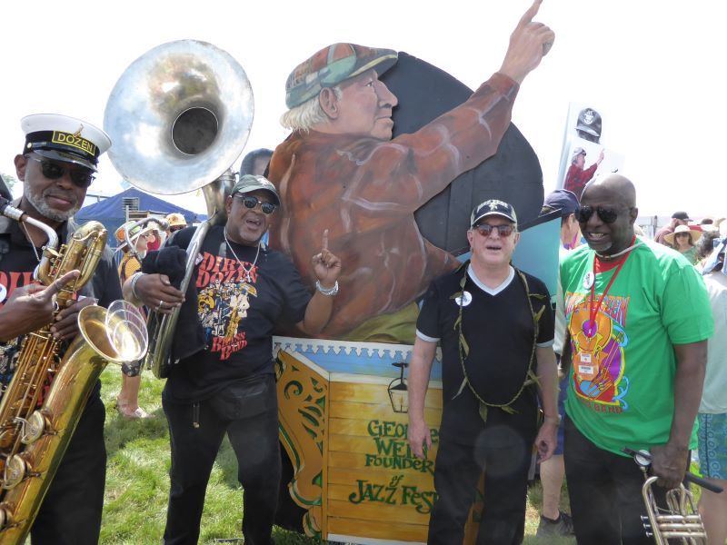 Dirty Dozen Brass Band and Quint Davis: photo credit, Ricky Richardson
