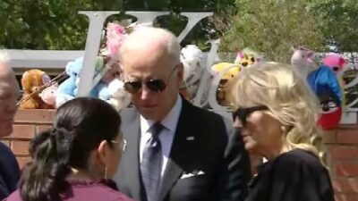 Joe and Jill Biden in Uvalde - screenshot
