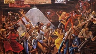 Sugar Shack painting by Ernie Barnes