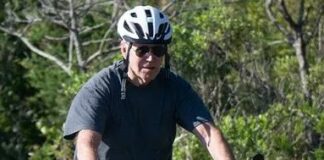 Joe Biden - on bike - Getty
