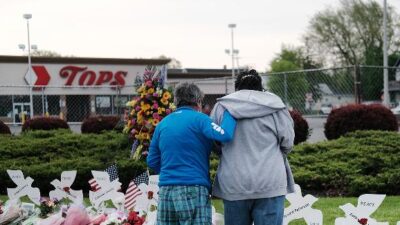 Tops grocery store memorial (Spencer Platt-Getty Images)