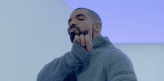 Drake lifts a pointer finger