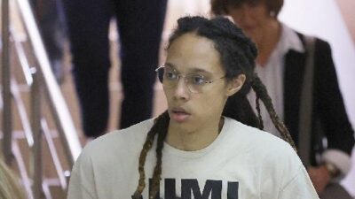 Brittney Griner heads into court (Evgenia Novozhenina-Reuters)