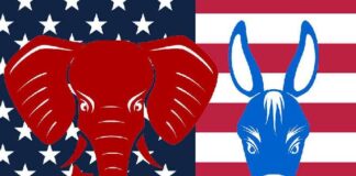 Republican-GOP and Democratic mascots
