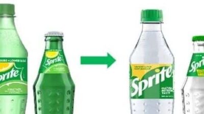 Sprite green and clear bottles