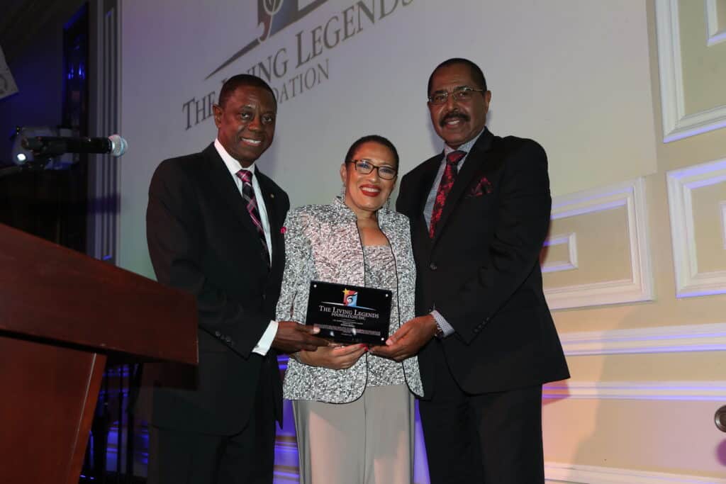 Pictured left to right: David C. Linton, Chairman of the Living Legends Foundation; Patricia Shields, Secretary of the Living Legends Foundation, who was the 2018 honoree of the A.D. Washington Chairman's Awards; and Ray Harris, founder and Chairman Emeritus of the Living Legends 