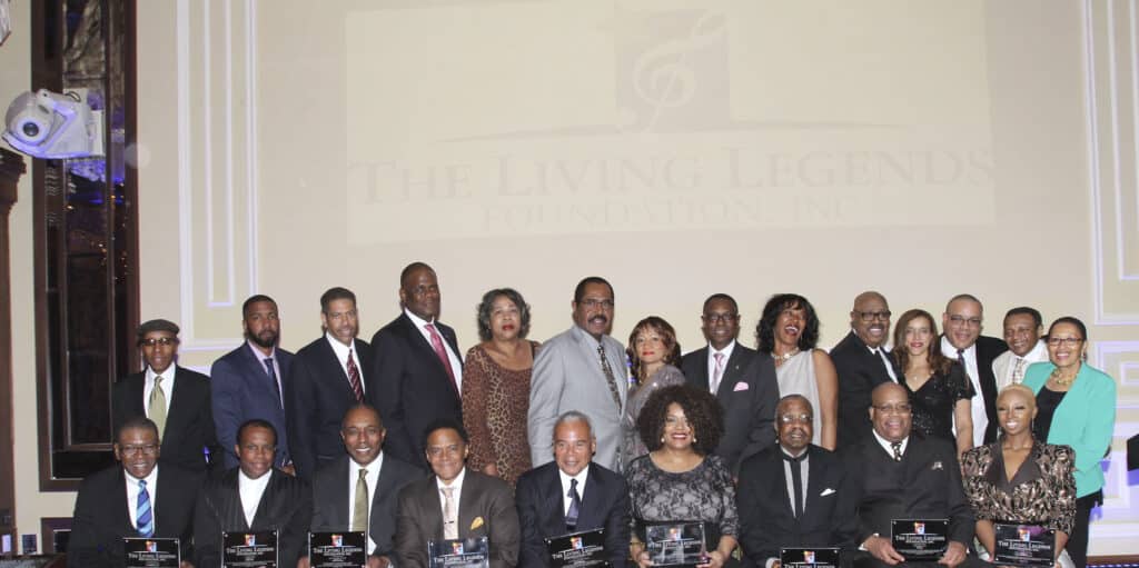 Living Legends Foundation's Chairman David C. Linton pictured with the 2015 honorees and both the Living Legends and Advisory Board members. (Photo Credit: The Living Legends Foundation)
