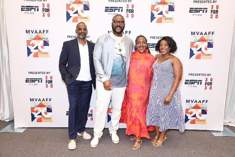 Tyler Perry with Principals of MVAFFF and Angelique Jackson - Courtesy of Netflix