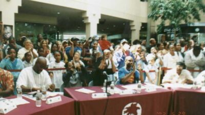 Uplifting Minds II entertainment conference panel in Crenshaw Baldwin Hills Mall in Los Angeles