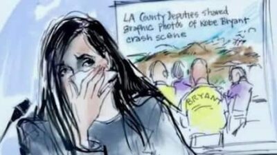 Vanessa Bryant (on witness stand crying)