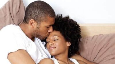 Couple cuddling