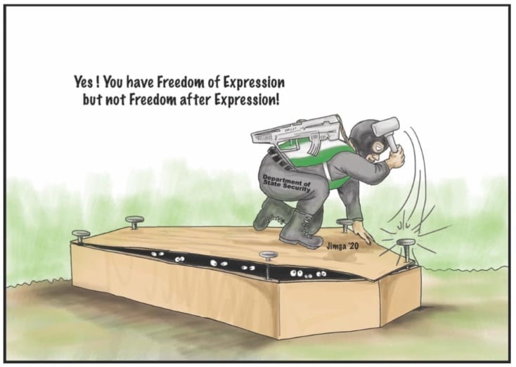 Freedom after expression cartoon by Jimga