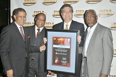 Herb Hudson (far right) and Roscoe's gets award from Black Business Association on LA