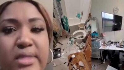 Mother - son destroyed home (face-wreckage1)