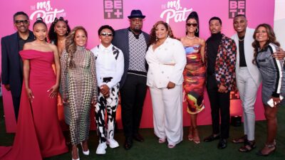 WEST HOLLYWOOD, CALIFORNIA - AUGUST 10: (L-R) Richard Lawson and Cast Members Briyana Guadalupe, Brittany Inge, Essence Atkins, Theodore Barnes, J. Bernard Calloway, Patricia "Ms Pat" Williams, Tami Roman, Vince Swann and Jordan E. Cooper and Lisa Vidal attend BET+ Season 2 Premiere Of The Ms. Pat Show Celebration on August 10, 2022 in West Hollywood, California. (Photo by Robin L Marshall/Getty Images for BET)