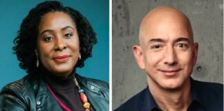 Uju Anya and Jeff Bezos (Twitter - Amazon)