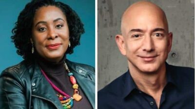 Uju Anya and Jeff Bezos (Twitter - Amazon)