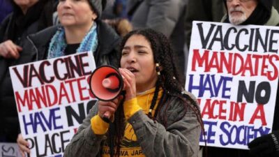Anti COVID Vaccine Mandate protest - GettyImages