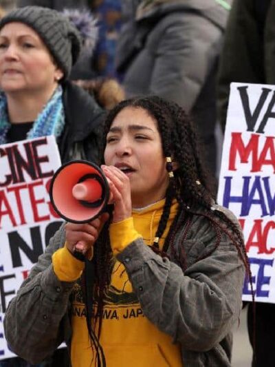 Anti COVID Vaccine Mandate protest - GettyImages