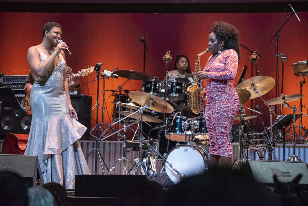 The Jazz Music Awards at the Cobb Energy Performing Arts Centre in Atlanta, GA with the closing performance by vocalist Lizz Wright and saxophonist Tia Fuller. (Photo Credit: Julie Yarbrough)