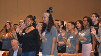 Sacramento State University College Corps students swearing in ceremony October 7, 2022 (Photo: Antonio R. Harvey, CBM)