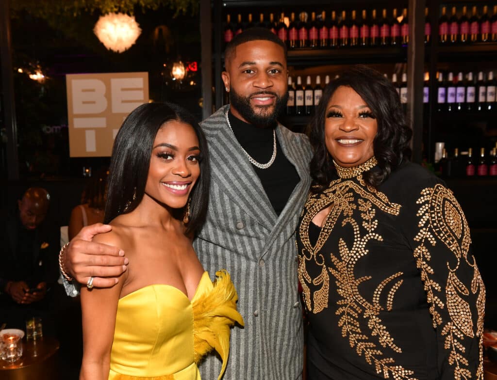 ATLANTA, GEORGIA - SEPTEMBER 28: Danielle LaRoach, Devale Ellis and guest attend as BET+ Celebrates the launch of Tyler Perry's Zatima at 5Church Buckhead on September 28, 2022 in Atlanta, Georgia. (Photo by Paras Griffin/Getty Images for BET+)