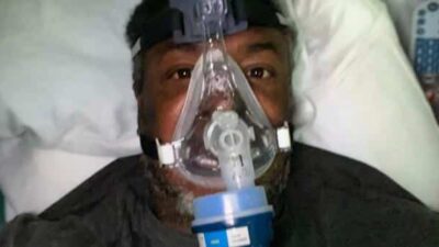 Cedric Ceballos, suffering from COVID-19, tweets a photo of himself from the ICU