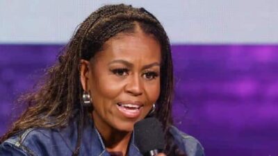 Michelle Obama (long natural hair) - Getty
