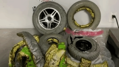woman smuggles drugs in wheels of wheelchair