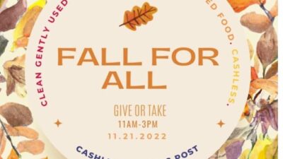 On Monday, November 21, 2022, from 11 a.m. until 3 p.m., The Niles Foundation (501(c)3) (thenilesfoundation.org/) will bring "FALL FOR ALL" a first-ever Cashless Community Trading Post offering residents the opportunity to give, take, and trade items, clothing and boxed or canned food items.