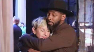Ellen DeGeneres hugging DJ tWitch - Instagram screenshot