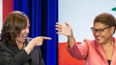 Kamala Harris Karen Bass (Sarah Reingewirtz-MediaNews Group-Los Angeles Daily News-Getty Images)