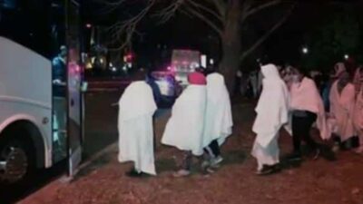 Migrants arriving at Kamala Harris' VP Home - CNN screenshot