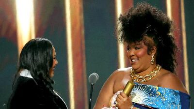 Shari Johnson-Jefferson and Lizzo (Rich Polk-E Entertainment-NBC-Getty Images)