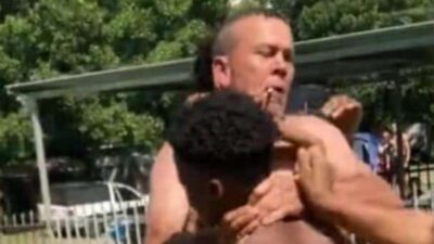 White man choking Black kid in South Africa - Twitter screenshot