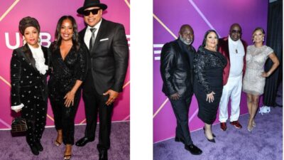 Simone Smith, Michelle Rice, LL Cool J, David and Tamela Mann, Bobby Brown and Alicia Etheredge-Brown ﻿attend the TV One Urban One Honors at The Eastern
