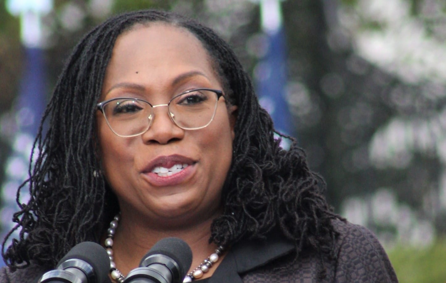 WHITE HOUSE: Judge Ketanji Brown Jackson speaks a day after the Senate confirmed her nomination for the U.S. Supreme Court on the South Lawn of the White House. Photo by Mona Austin