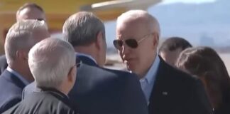 Biden at Border - greeting officials - screenshot