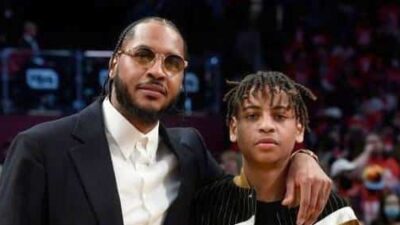 Carmelo and Kiyan Anthony - Getty