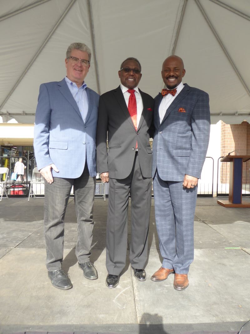Councilmember Tim McOsker, Pastor Robert Taylor and Assemblyman Mike Gipson: Photo Credit, Ricky Richardson