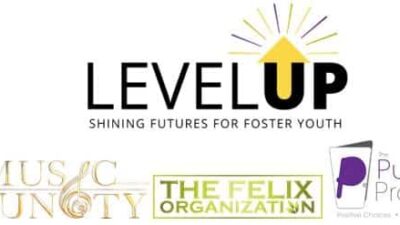 Level Up - Music is Unity - The Felix Org - The Purple Project - logos